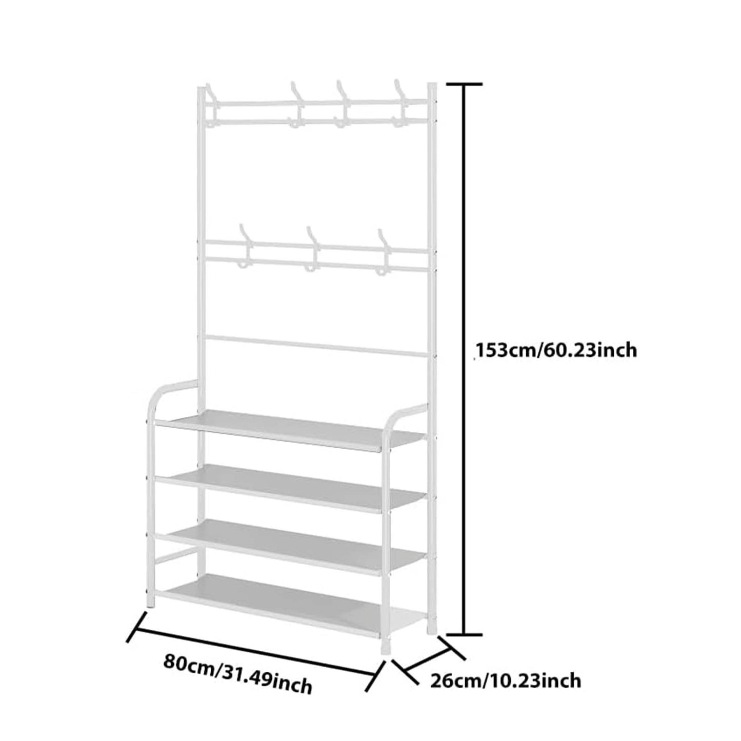 Udear 4 Tier Coat and Shoe Rack