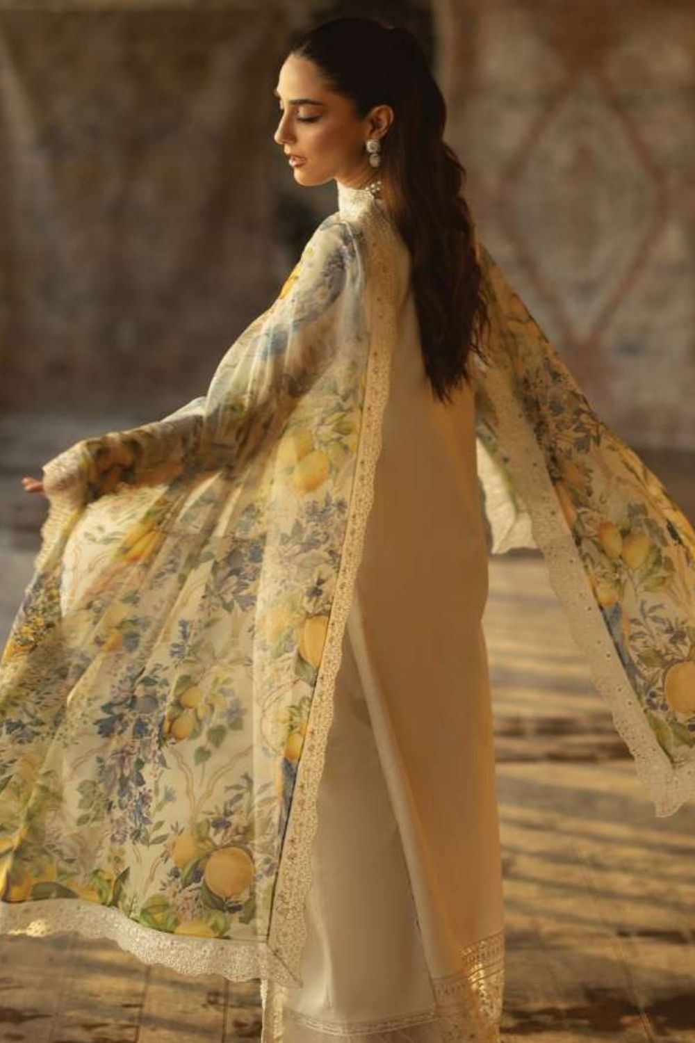 Imrozia | Serene 3 Pc Unstitched Embroidered Lawn Suit  SL-154 Inaya