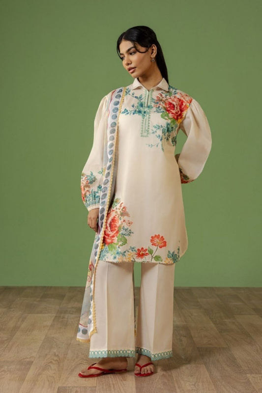 Zara Shahjahan 3 Pc Unstitched  Printed Lawn Suit Celene-4A