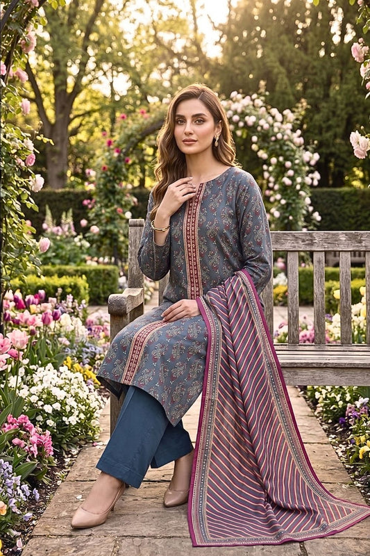 Mushtaq 3Pcs Unstitched Printed Lawn Suit Aiman Collection Desgin - 5