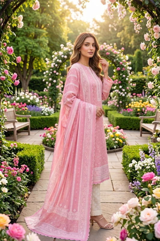Mushtaq 3Pcs Unstitched Printed Lawn Alveena Collection Desgin - 5
