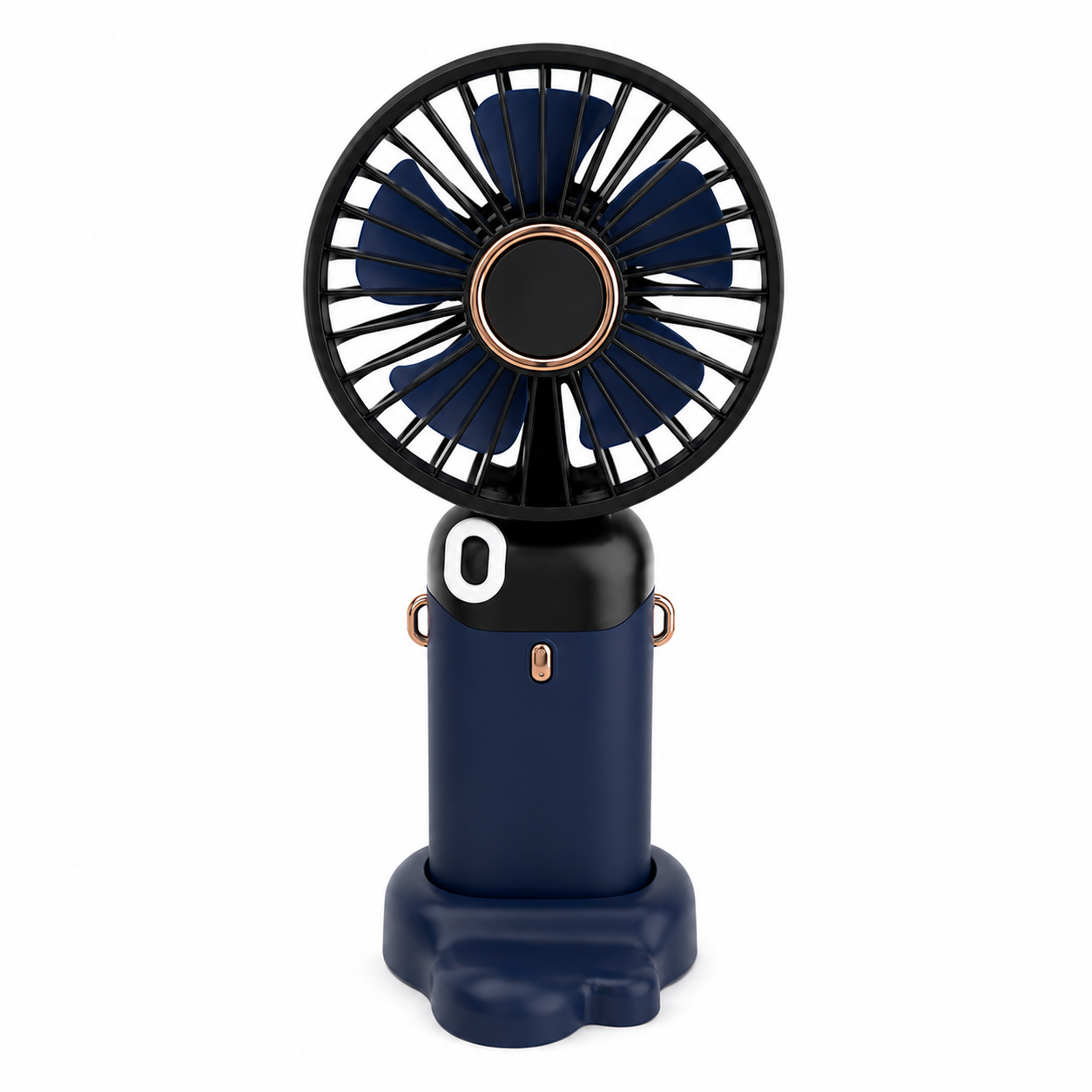 LED Digital Display USB Fan – 90° Foldable Portable Fan with Strap & Removable Cover - Random Color