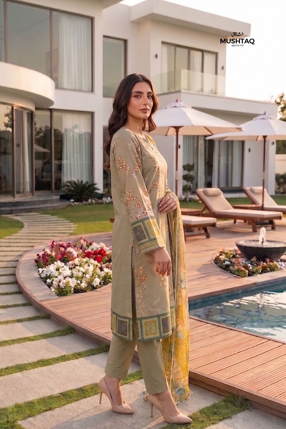 Mushtaq 3Pcs Unstitched Printed Lawn Zayra Collection Desgin - 5