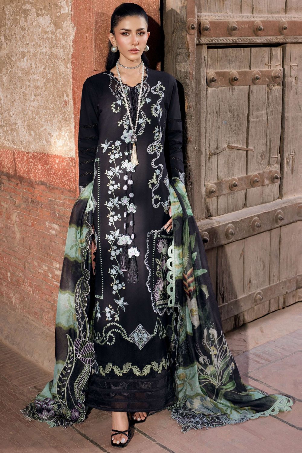 Saira * Shakira Bloom 3Pc Unstitched Embroidered Lawn Suit ELISE 5-A