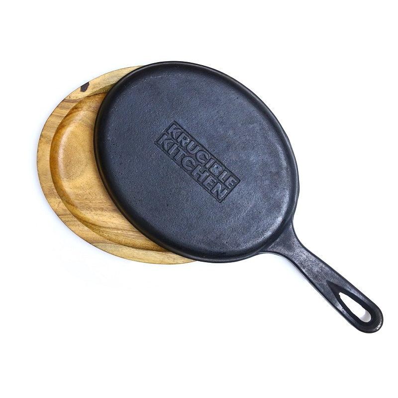 Sizzler Fajita Plate Wood Ideal for Sizzling Fajitas and Grilled Meals