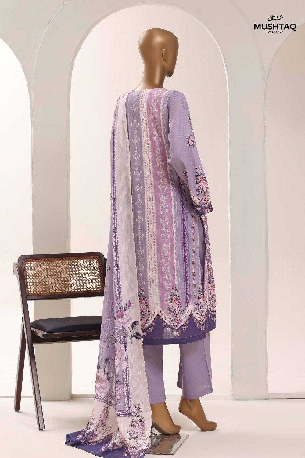 Mushtaq 3Pcs Stitched Printed Lawn Sadabahar Collection Desgin - 8
