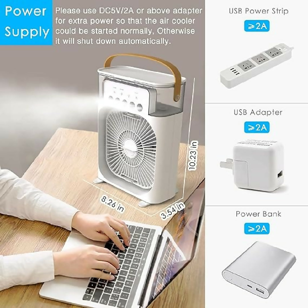 Mini Air Cooling Fan Multifunction USB New Household Portable Air Conditioner Humidifier Strong Wind - Portable Fan - Portable Air Cooler Random Color