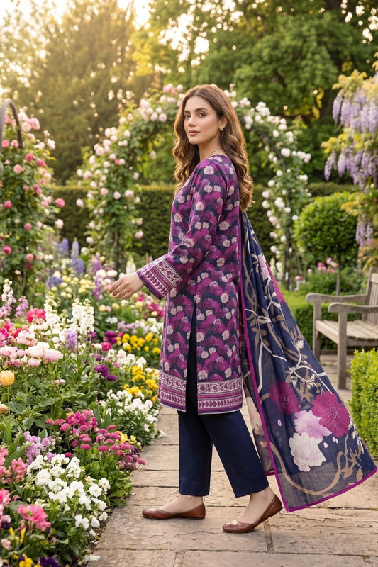 Mushtaq 3Pcs Unstitched Printed Lawn Suit Emaan Collection Desgin - 6