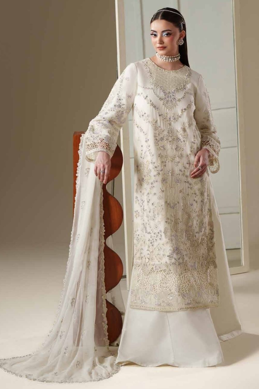 Emaan Adeel Nouvelle 3 Piece Unstitched Embroidered Luxury Chiffon Suit ELOSIE