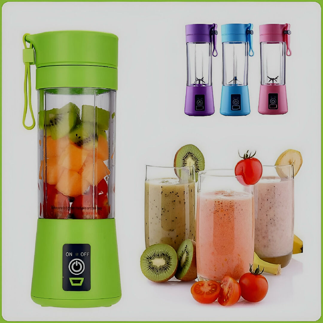 Portable Mini 6 Blade Juicer Blender 380ml Rechargeable Smoothie Cup Random Color
