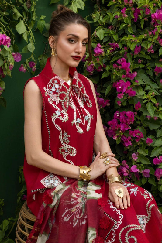 Saira * Shakira Bloom 3Pc Unstitched Embroidered Lawn Suit ELISE 5-B