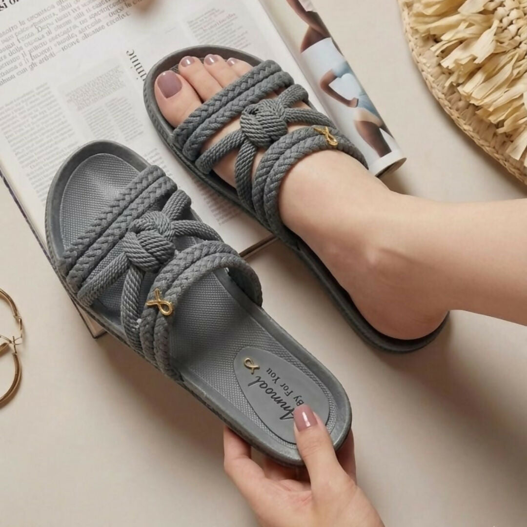 silk Straps Rubber soft slippers for girls