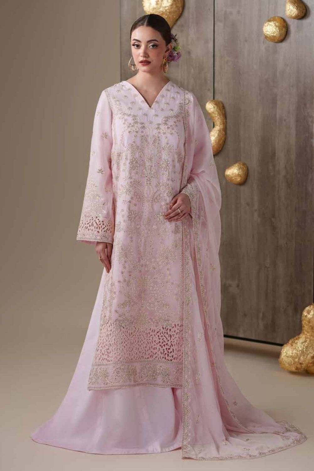 Emaan Adeel Nouvelle 3 Piece Unstitched Embroidered Luxury Chiffon Suit LUNE