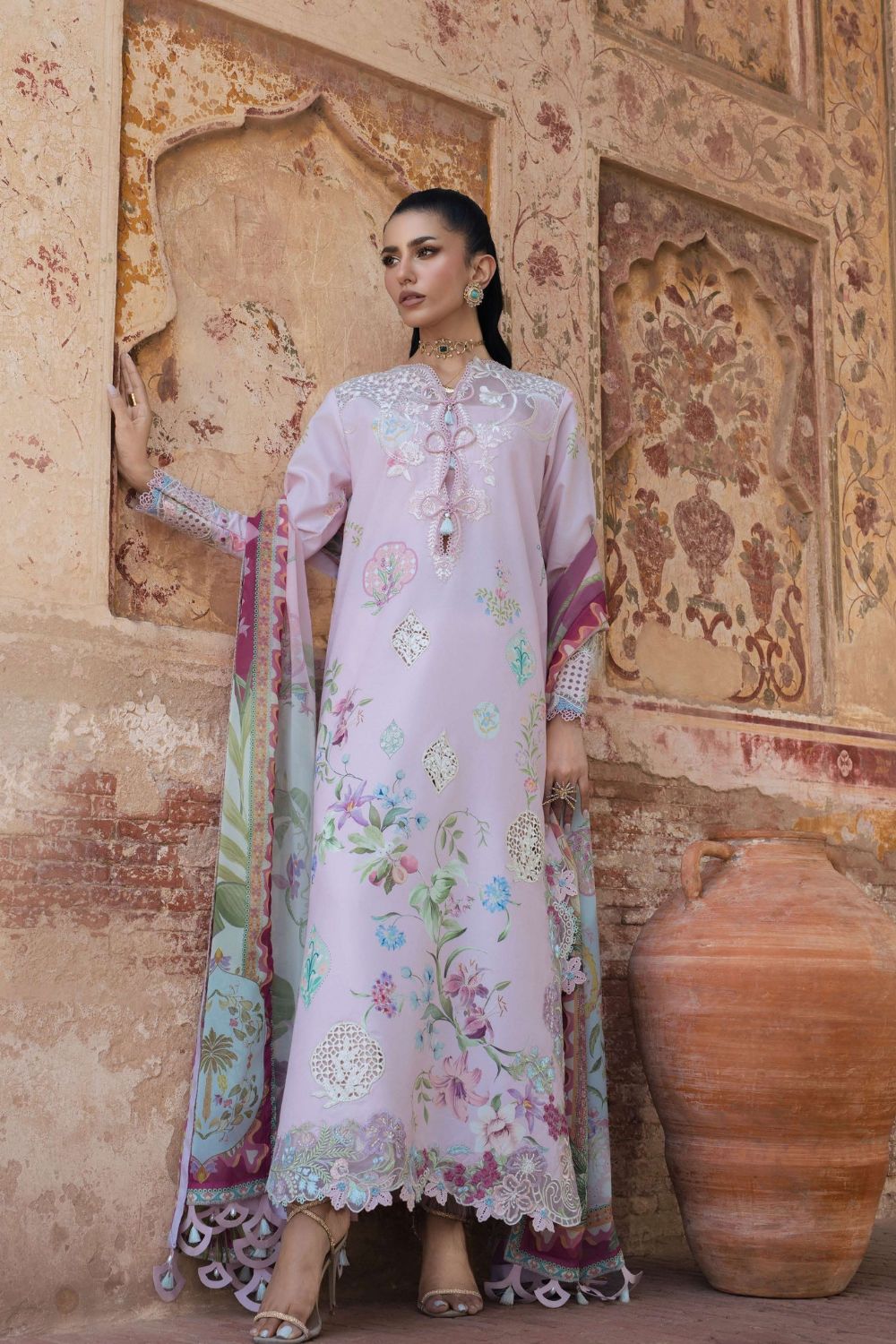 Saira * Shakira Bloom 3Pc Unstitched Embroidered Lawn Suit MAELLE 6-A