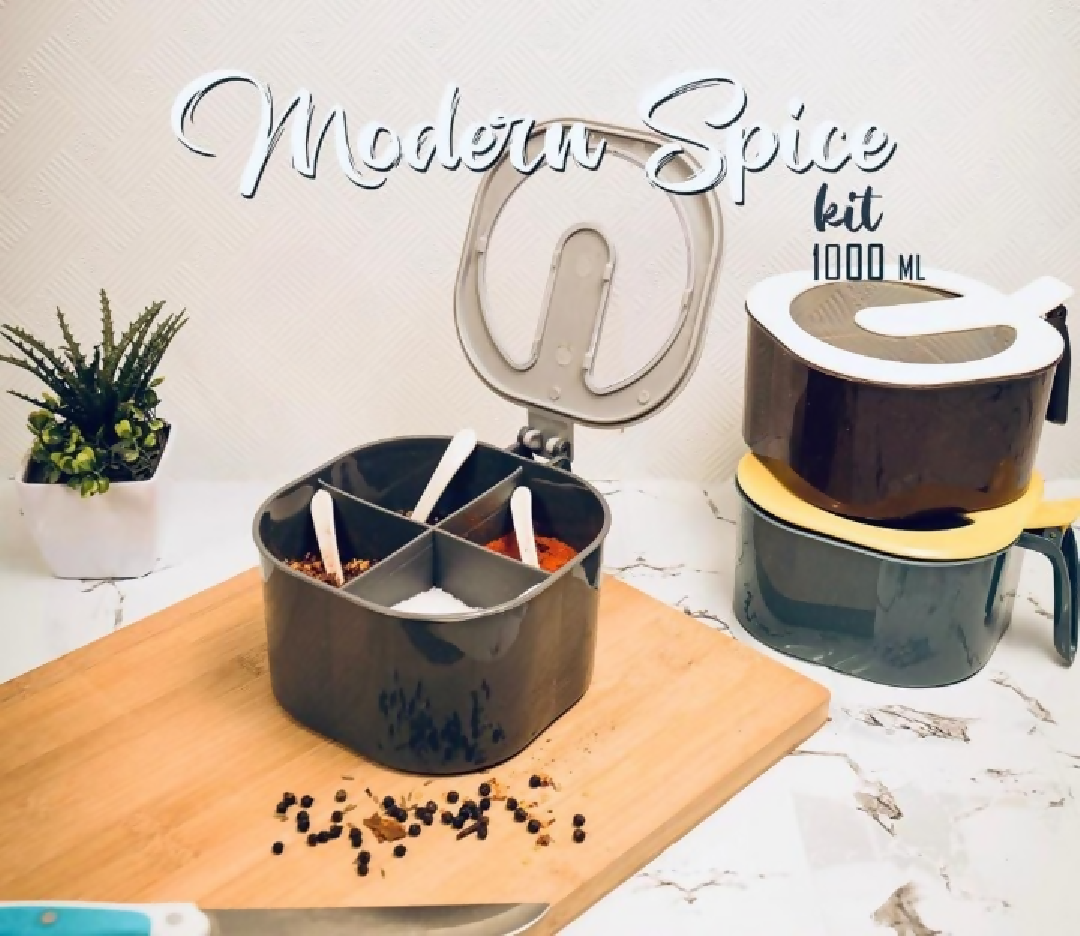 Modern Spice Kit - 1000 ml - 4 Grid Spice Jar Random Color