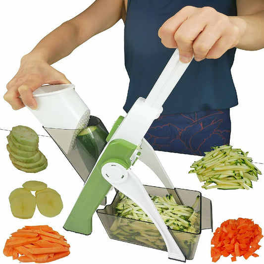 4 In 1 Vegetable Cutter Chopper Adjustable Multi-function Cutter Vertical Vegetable Cutter Kitchen Shredder Grater Artifact - Random Color
