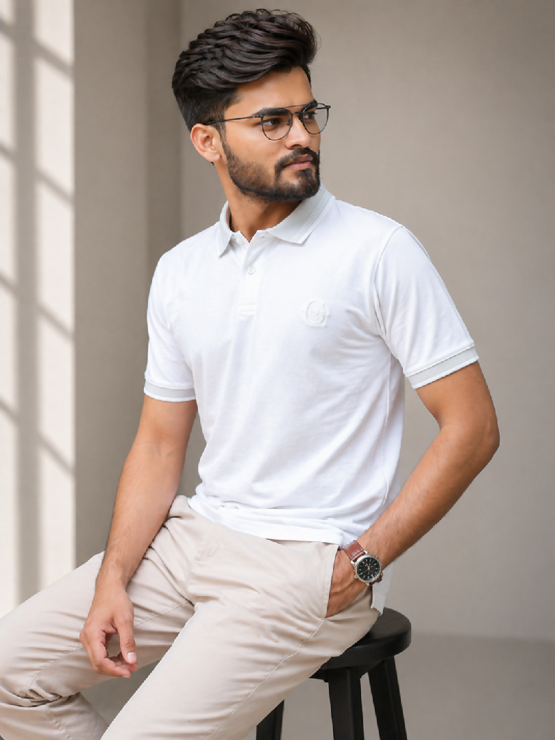 GLO-110 Classic White Polo