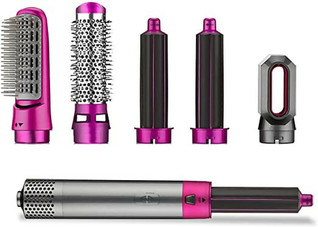 5 in 1 Electric Hair Dryer Brush - Blow Dryer Hair Comb Curling Wand Detachable Brush Kit Negative Ion Straightener Hair Curler - Random Color