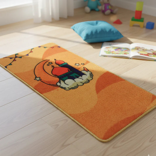 Kids Prayer Mat – Soft & Comfortable Marmalade Orange Islamic Mat for Children