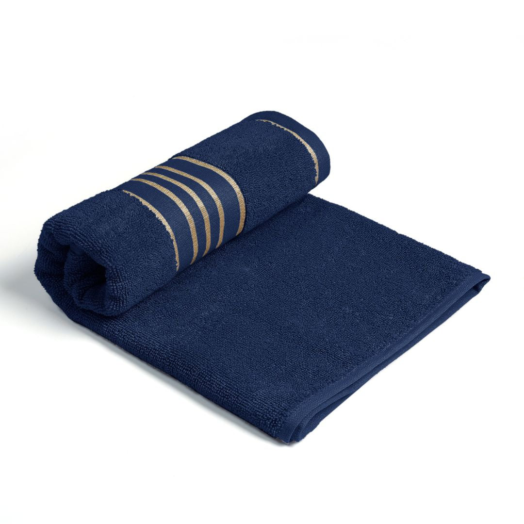 Combed Cotton Navy Towel Set