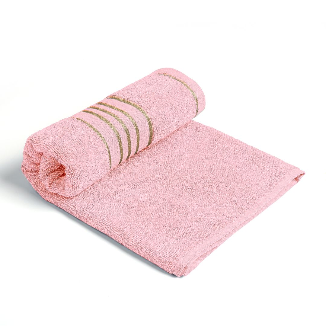 Combed Cotton Pink Towel Set