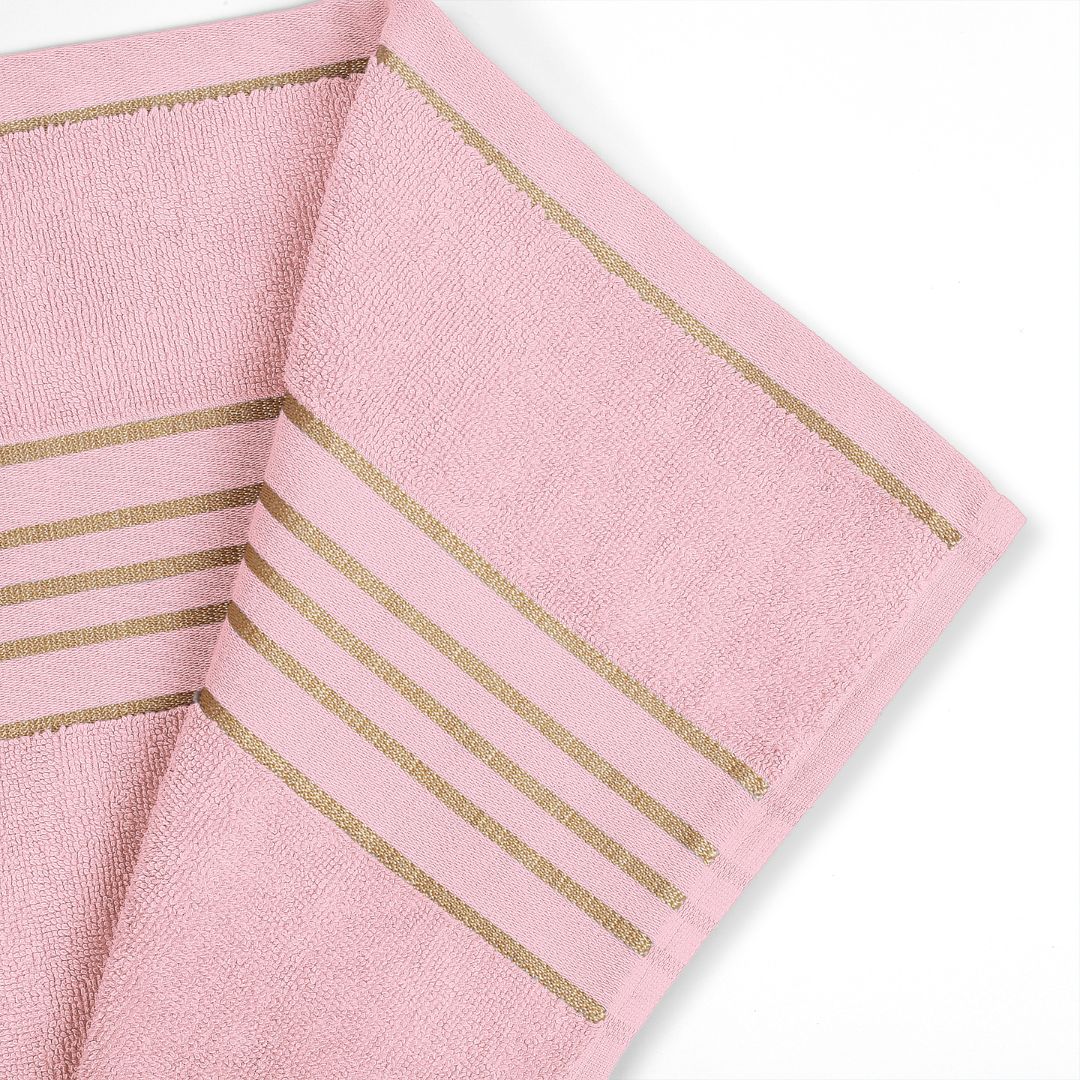 Combed Cotton Pink Towel Set