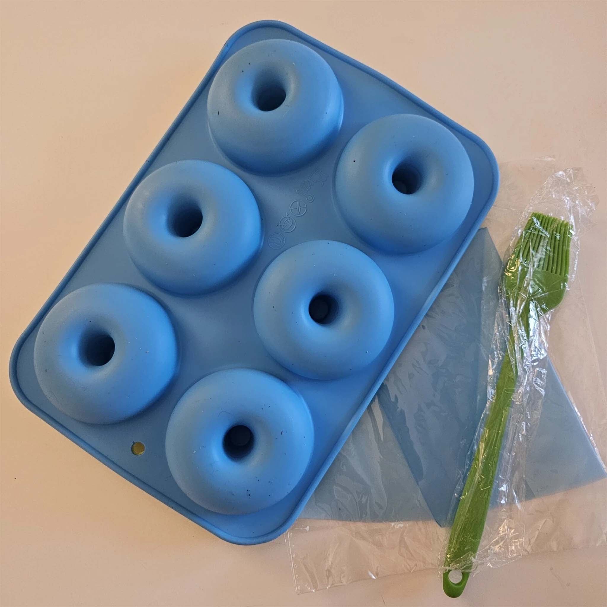 Silicone Donut Mold with Brush  Non Stick Baking Set
