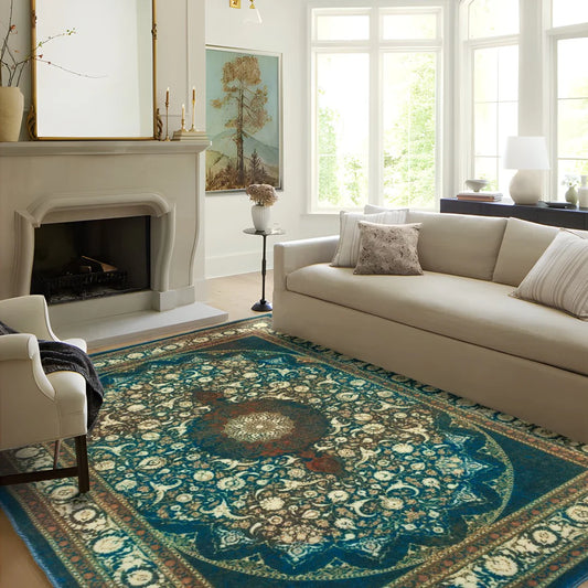Eco Traditional Design Area Rug – Sustainable Persian-Style Carpet for Living Room & Bedroom