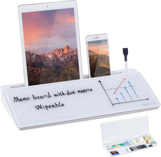 Glass White Board Desktop Memo Board – Dry Erase Tabletop Notepad for Home & Office
