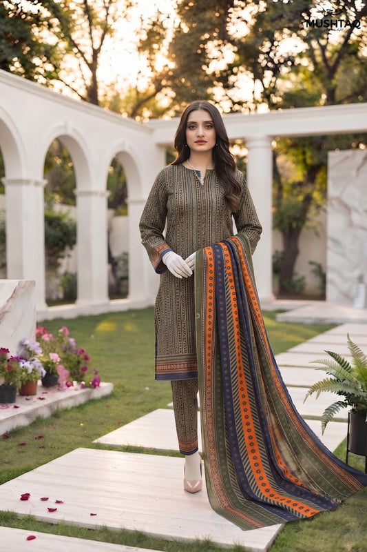 Mushtaq 3Pcs Unstitched Printed Lawn Rahaa Collection Desgin - 6