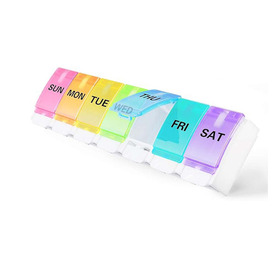 7 Days Pill Case – Weekly Medicine Organizer Box with Labeled Compartments