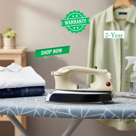 Brilliance Heavyweight Iron BDI-2895S – 1200W Professional Dry Iron with Non-Stick Soleplate & Pilot Lamp