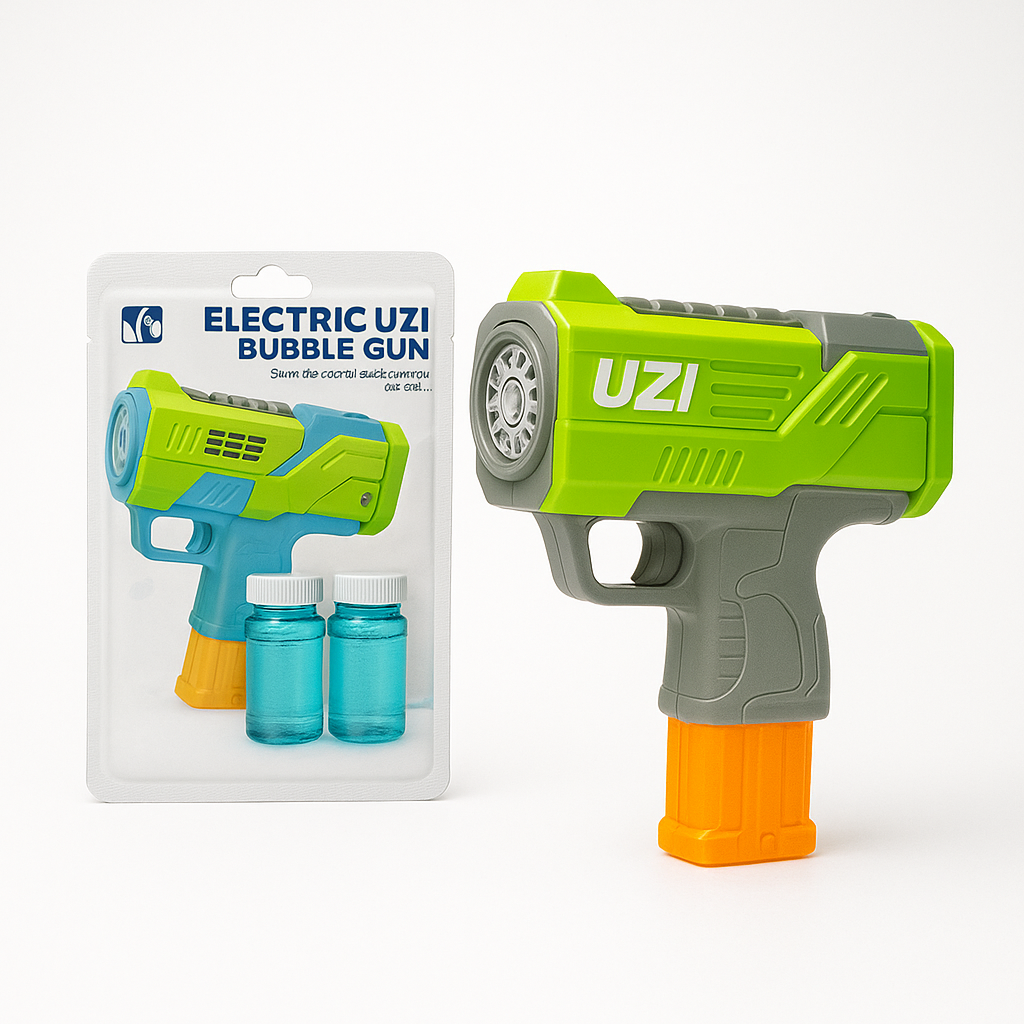 Electric Uzi Bubble Gun Automatic Bubble Blower Toy for Kids
