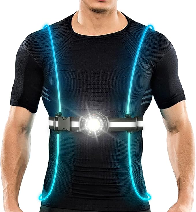 Outdoor Chest Lamp  Rechargeable LED Safety Light for Running Hiking and Cycling
