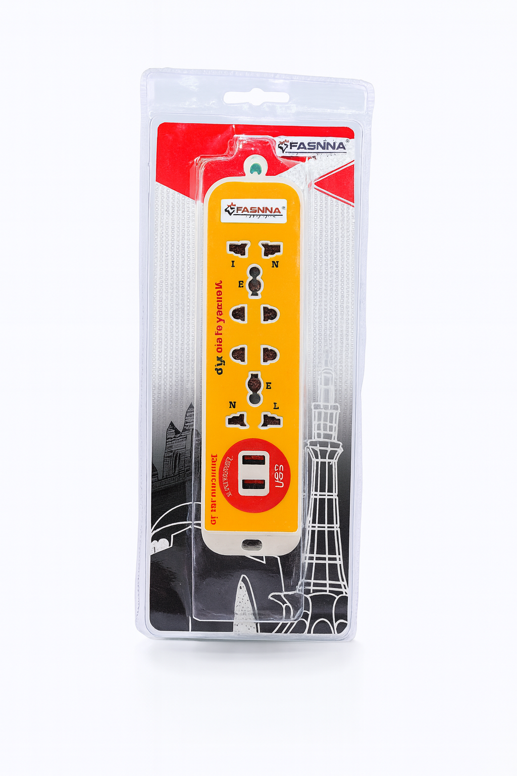 Fasnaa Extension Lead Small  Compact Multi Socket Power Strip for Home and Office