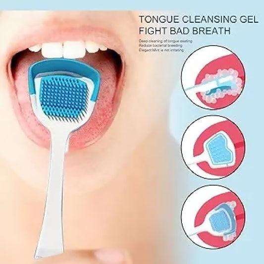 NEW Tongue Scraper Tongue Cleaner Brush Antibacterial Zaban Cleaner Toothbrush Mouth Dental Care Brush Bad Breath Oral Fresher Hygiene Tools Deep Clean For Oral Health Use After Toothbrush For Fresh Breath Random Color