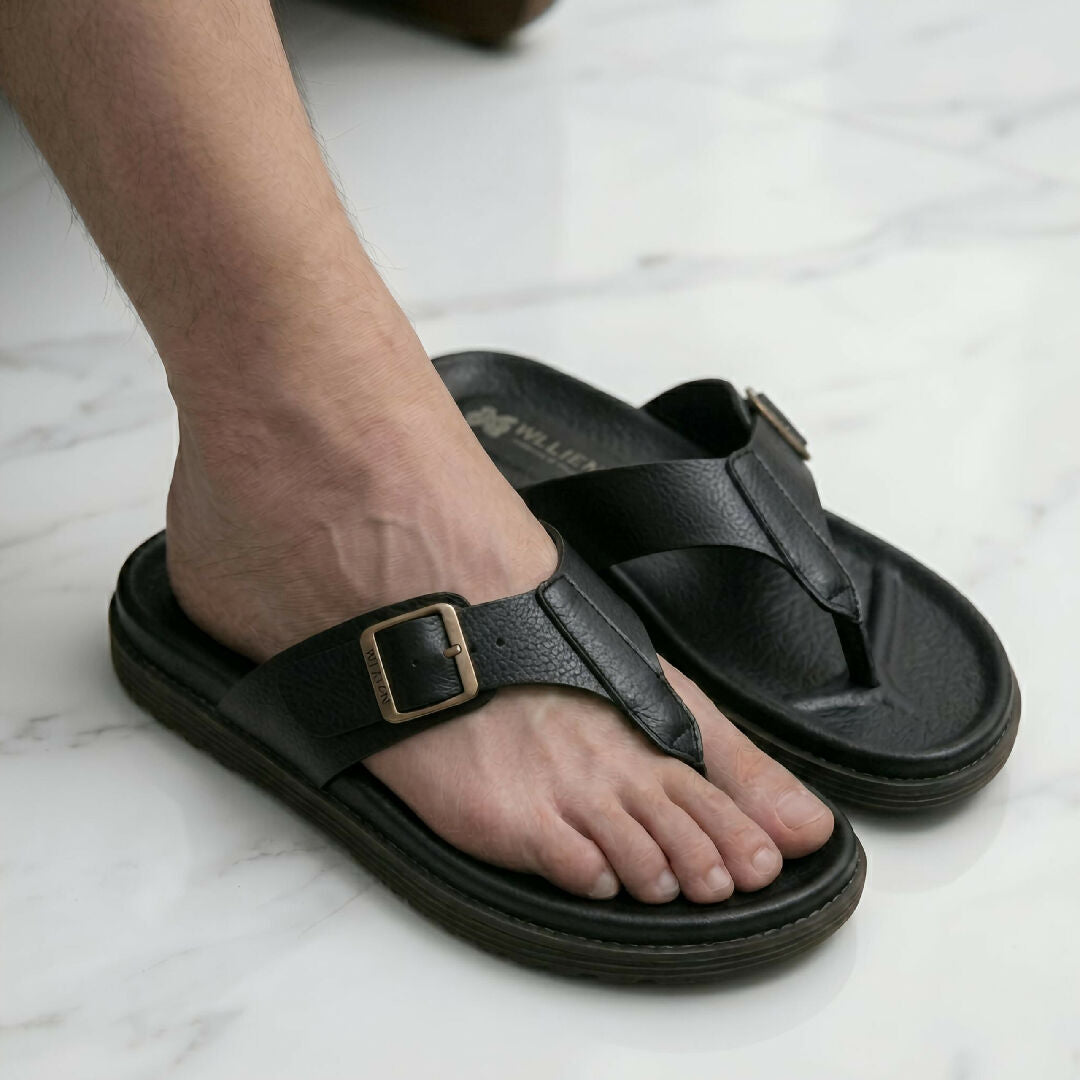 Men Ultra Soft Bed Comfort Chappal Ergonomic Orthopedic Slides with Adjustable Metal Buckle Lightweight Non Slip Summer Slippers