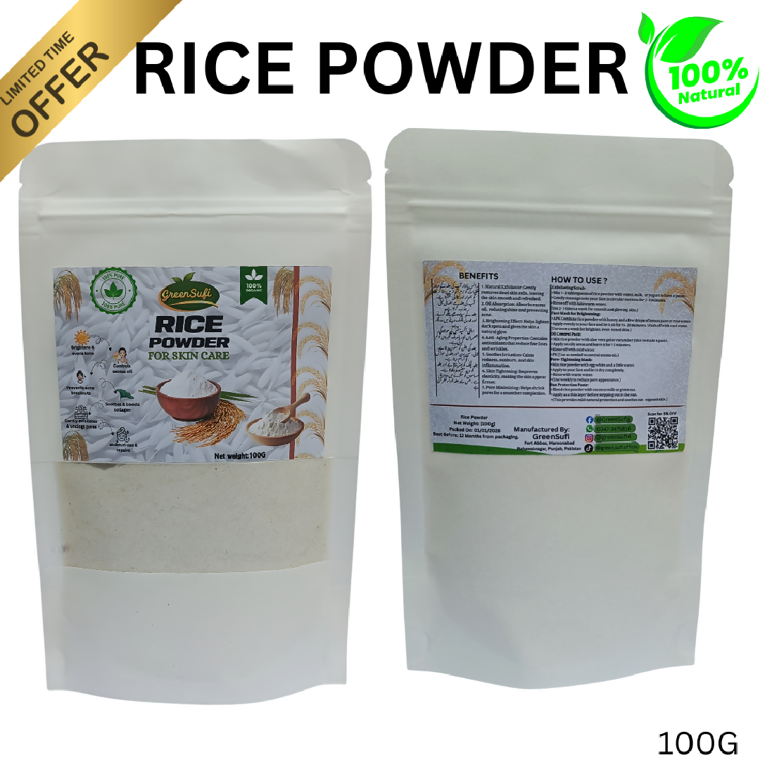 Organic Rice Powder 100g Natural Face Mask and Skin Exfoliator