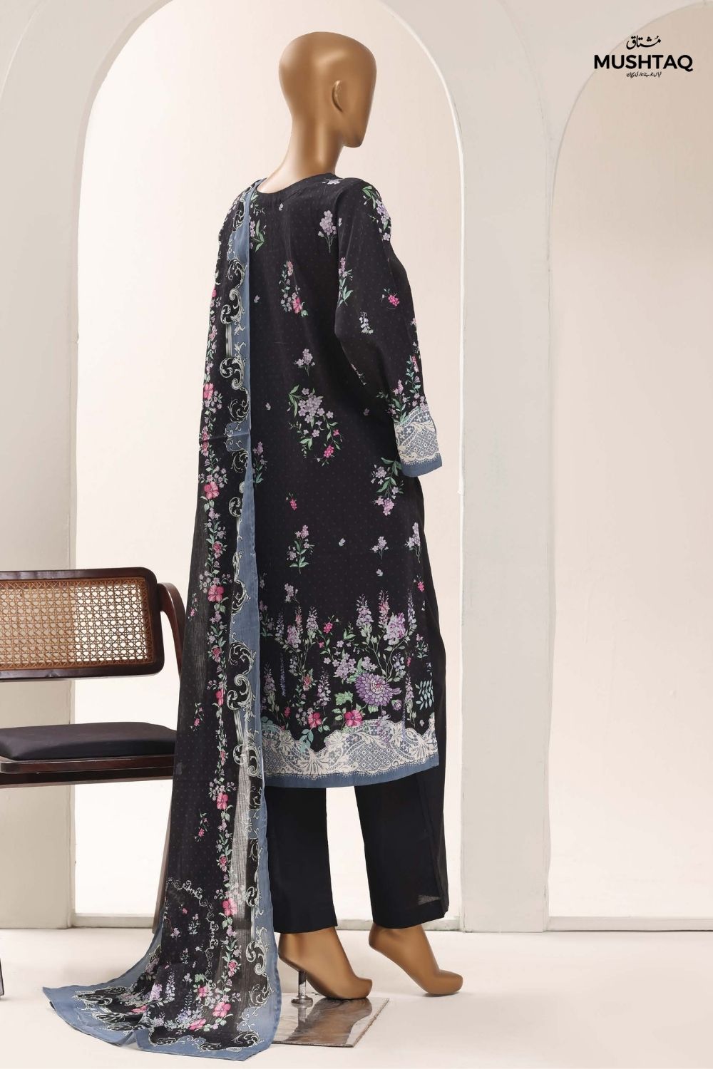 Mushtaq 3Pcs Stitched Printed Lawn Sadabahar Collection Desgin - 10