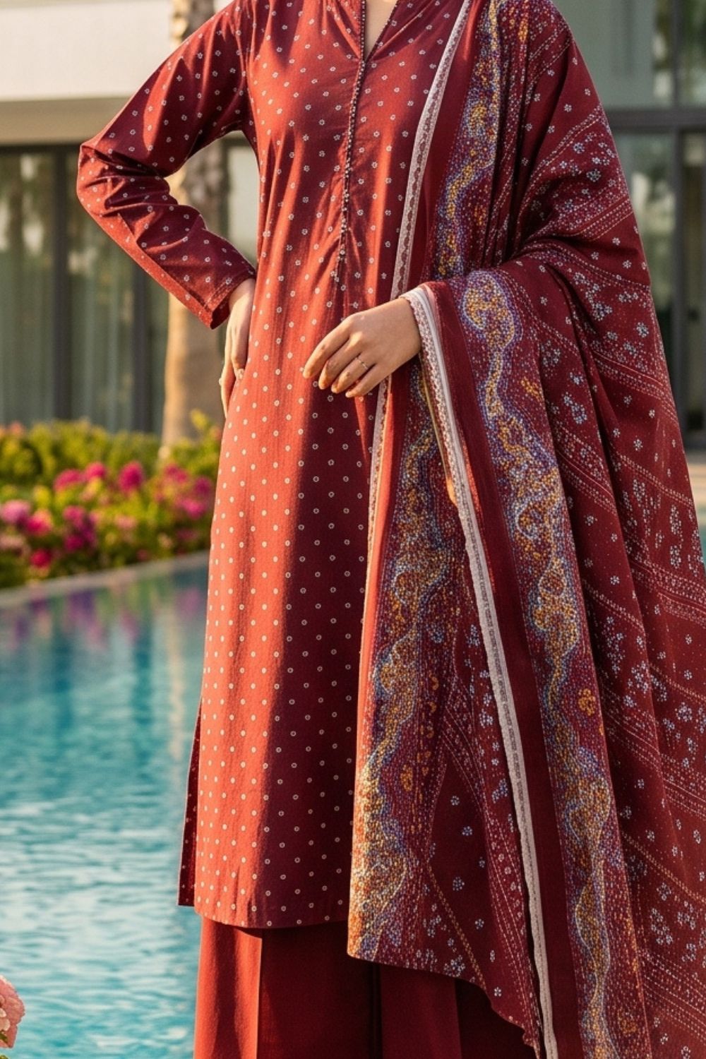 Mushtaq 3Pcs Unstitched Printed Lawn Sapphire Collection Desgin - 7
