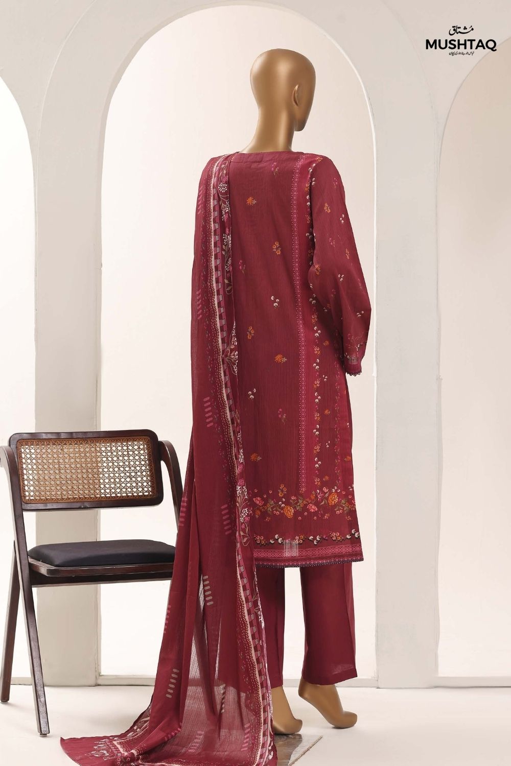 Mushtaq 3Pcs Stitched Printed Lawn Sadabahar Collection Desgin - 11