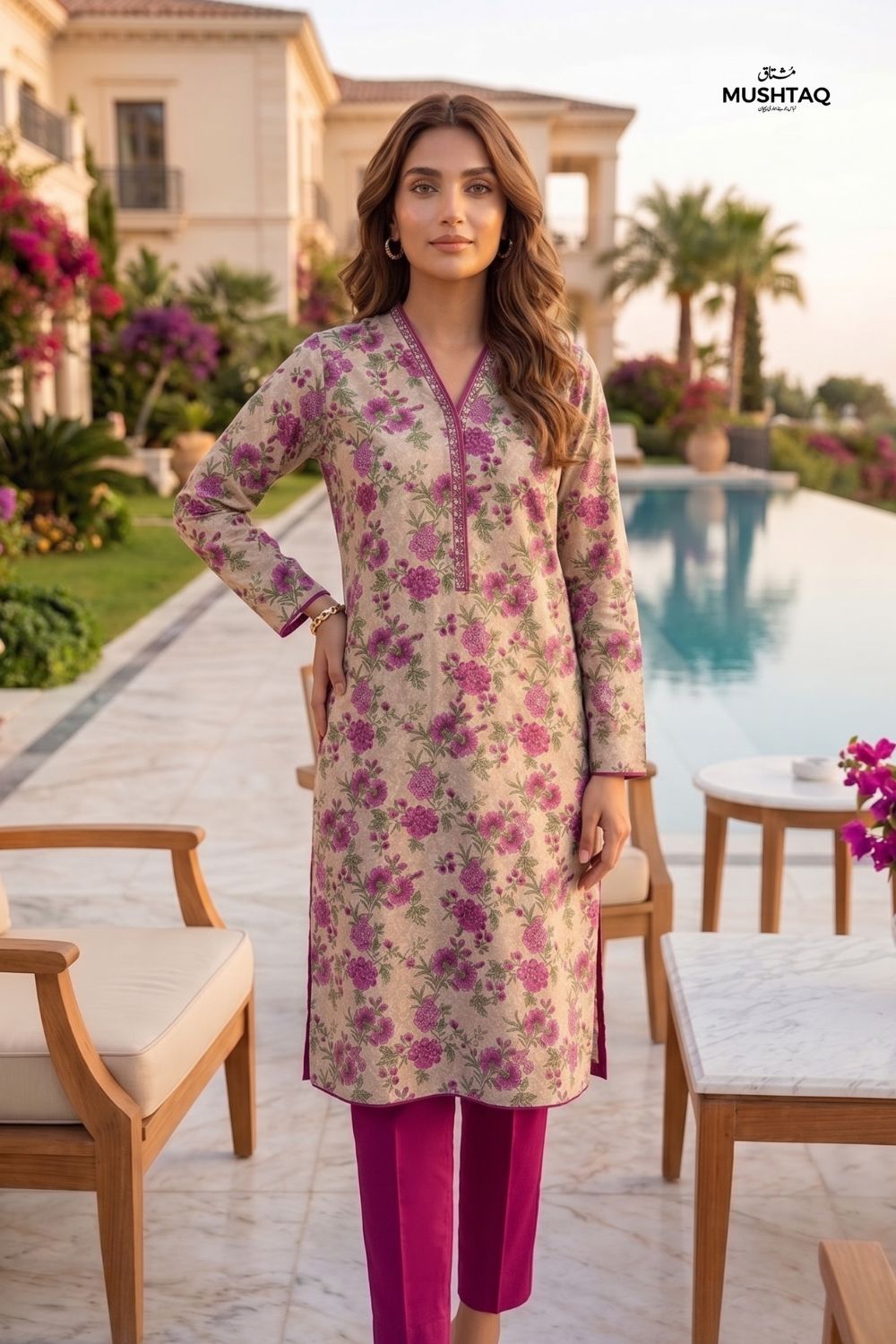 2Pcs Unstitched Printed Inaya Lawn Collection Desgin - 8