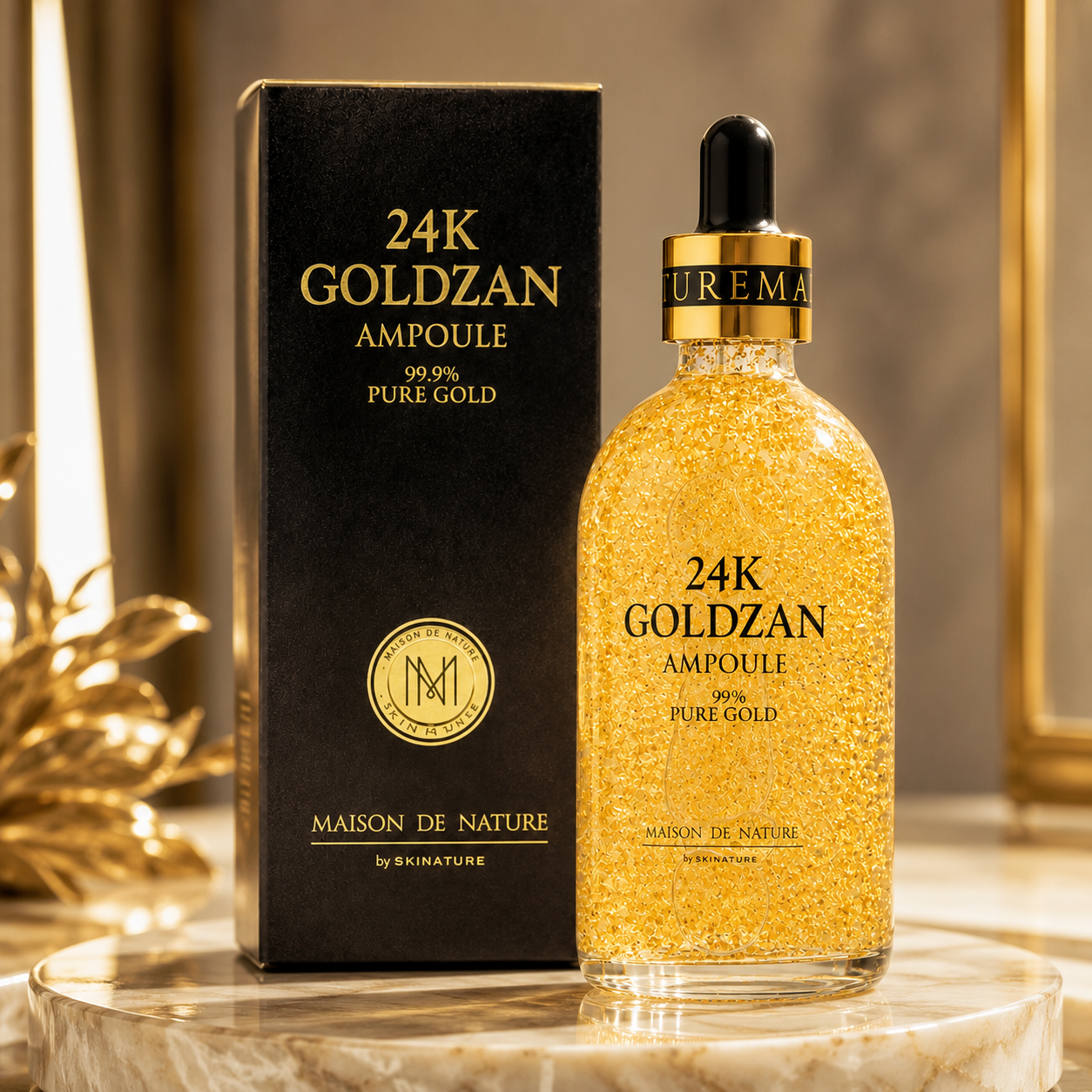 24K Goldzan Facial Serum Ampoule Pure Gold 999 Maison De Nature 100 Ml Made In Korea