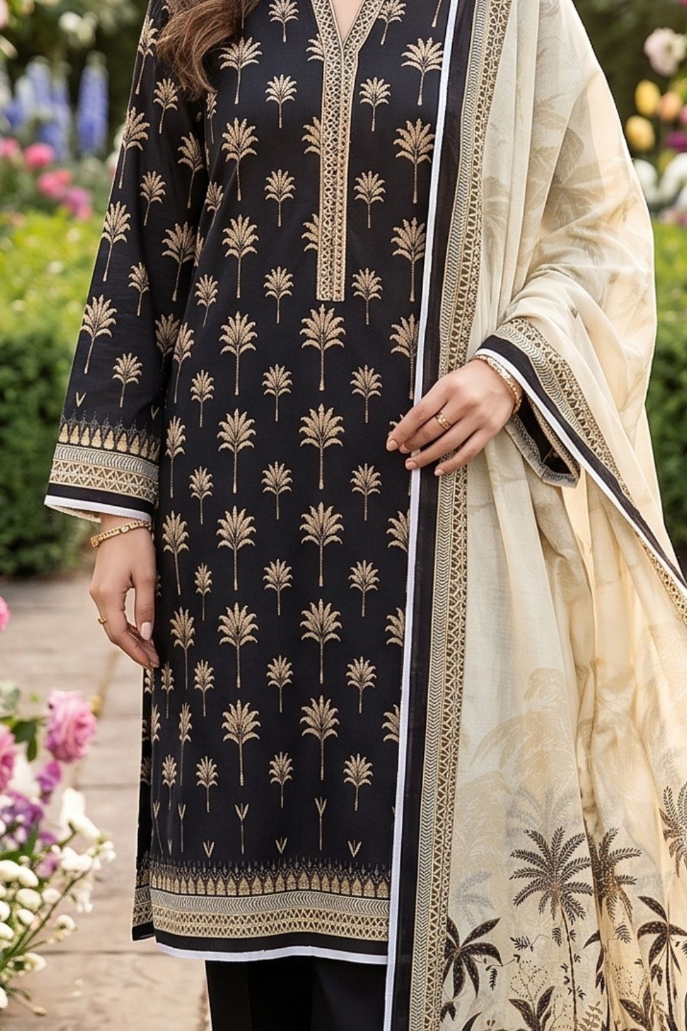 Mushtaq 3Pcs Unstitched Printed Lawn Suit Aiman Collection Desgin - 8