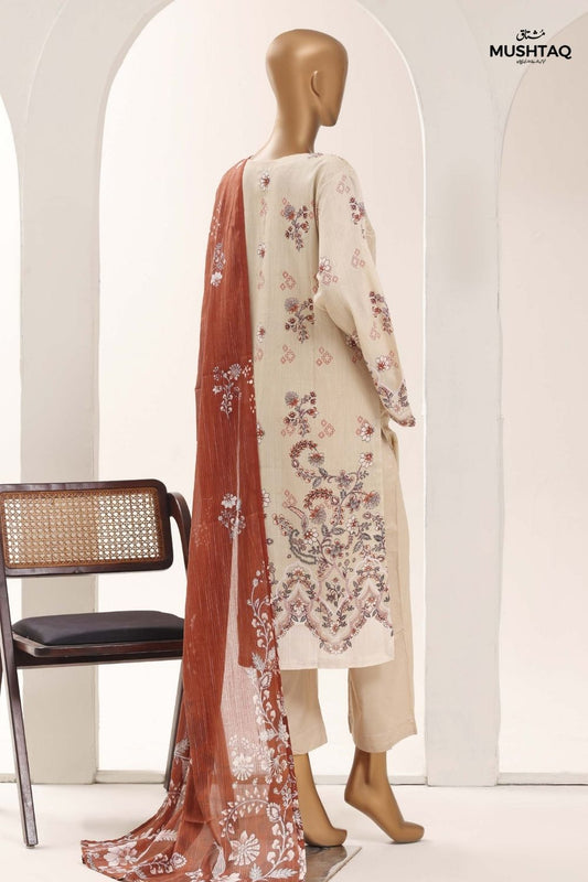Mushtaq 3Pcs Stitched Printed Lawn Sadabahar Collection Desgin - 12