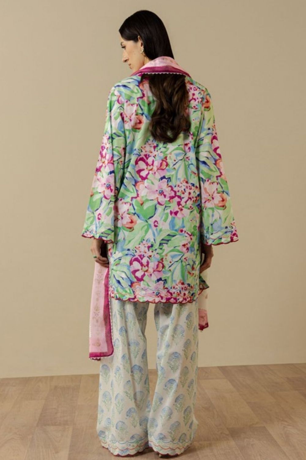 Zara Shahjahan 3 Pc Unstitched  Printed Lawn Suit Elaris-6A