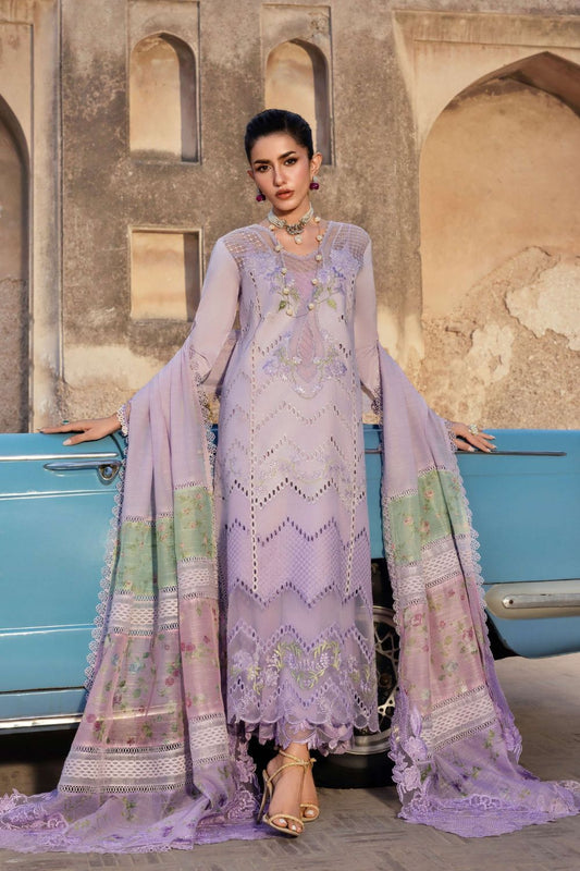 Saira * Shakira Bloom 3Pc Unstitched Embroidered Lawn Suit AMBRE 7-B