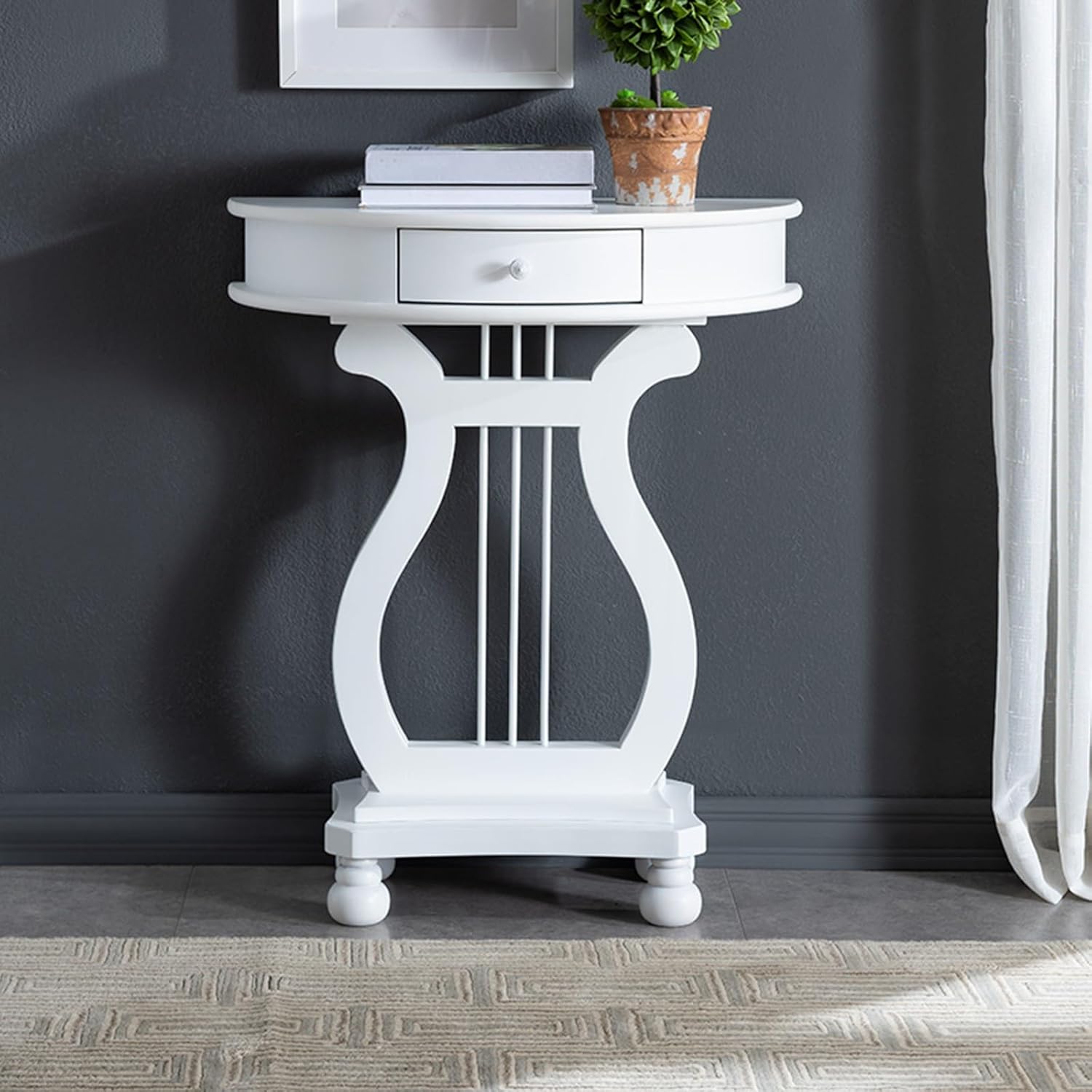 Modern Console Sofa Table with Drawer & Storage Cabinet – Harp Design Entryway Table