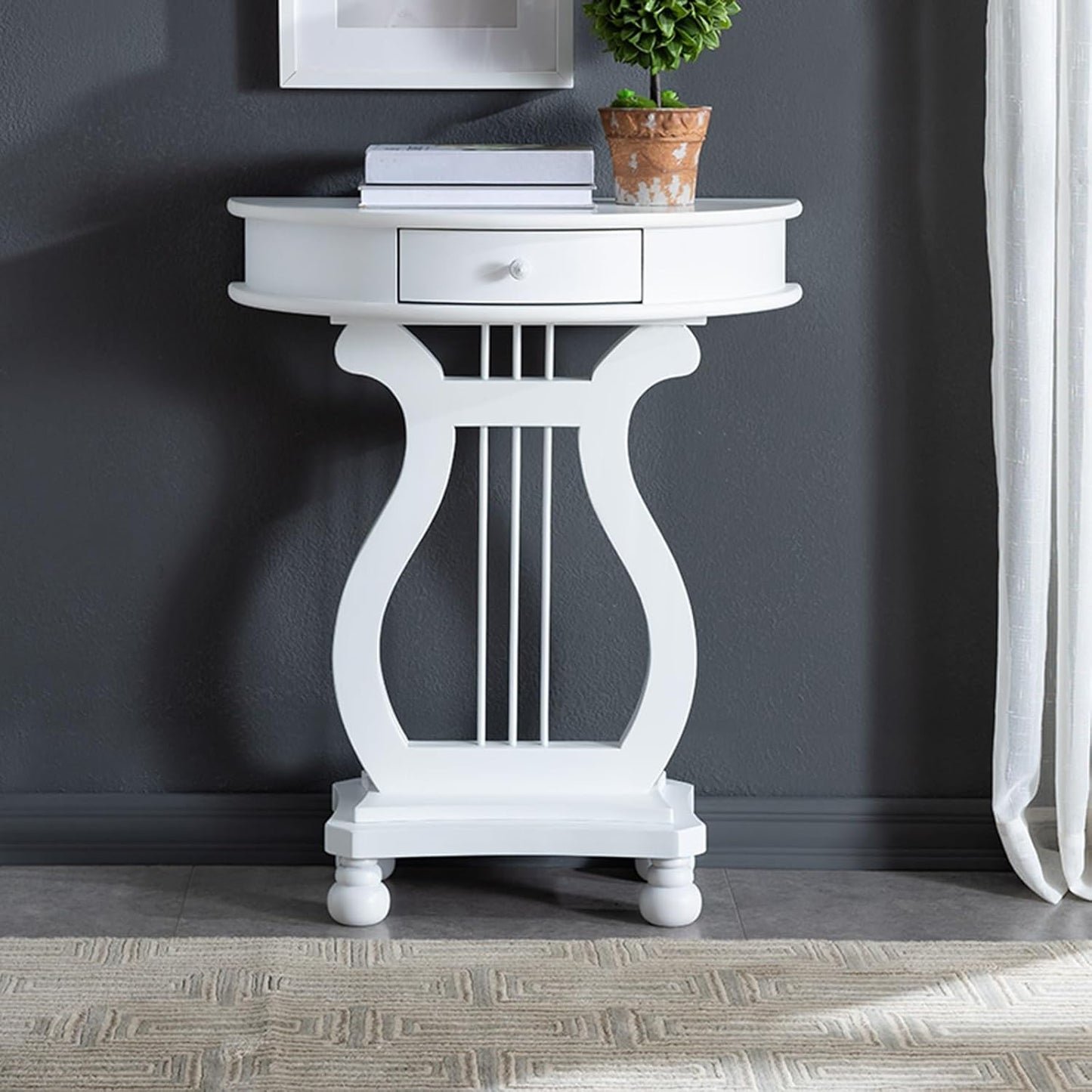 Modern Console Sofa Table with Drawer & Storage Cabinet – Harp Design Entryway Table