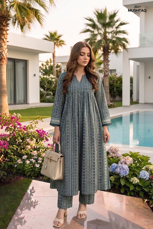 2Pcs Unstitched Printed Noorain Lawn Collection Desgin - 2